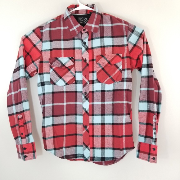 Fox Other - Fox Red Plaid And Checks Flannel Shirt